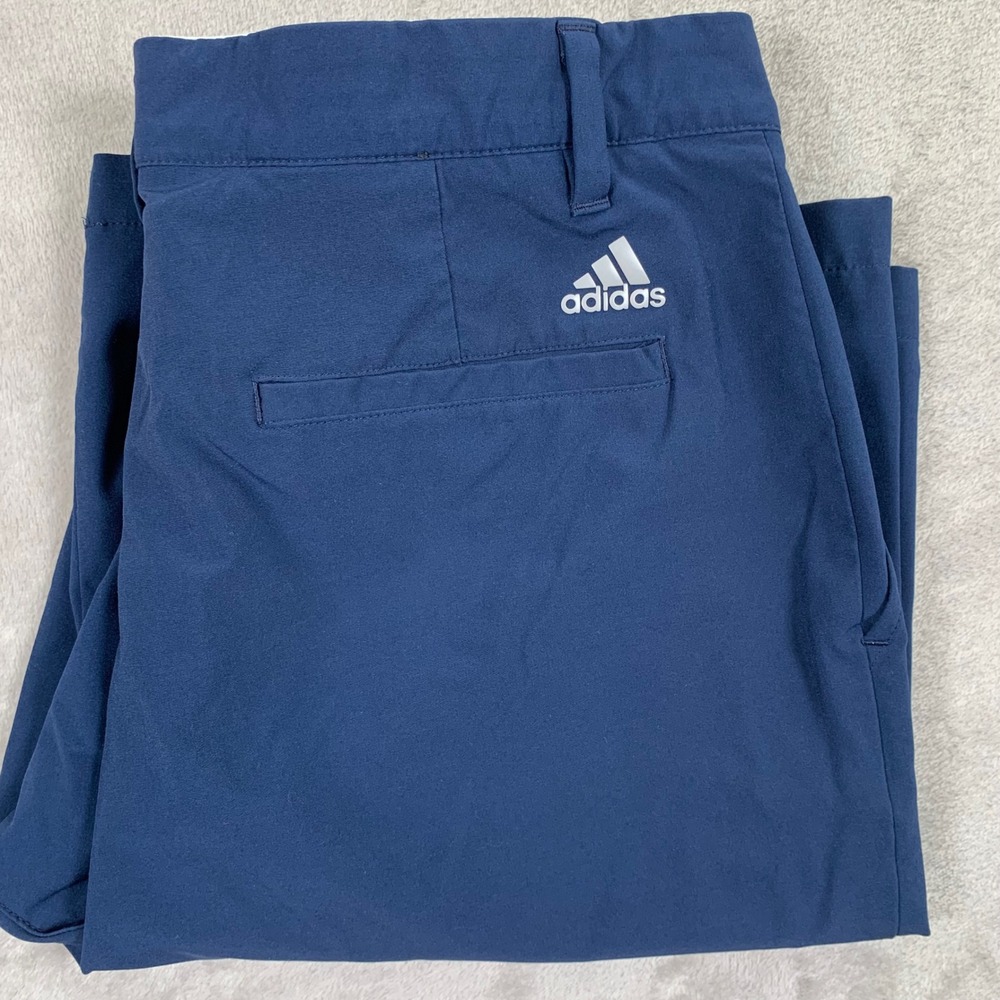 Adidas Golf Shorts Mens 33 Navy Blue Performance Stretch Flat Front Casual